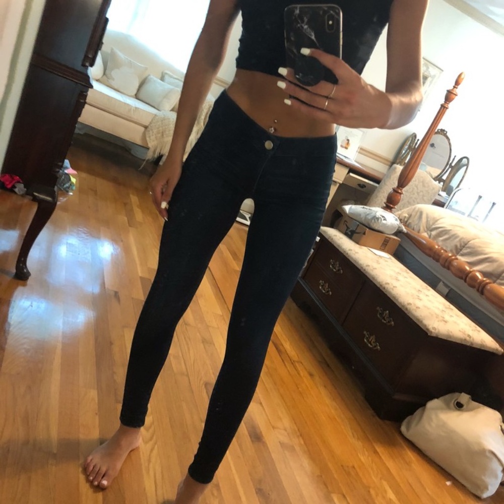 Comfy soft high waisted blue jeans
